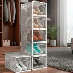 HOMEBRANDT - Set 6 Cajas Mueble Zapatero Organizadores De Zapato Multiuso