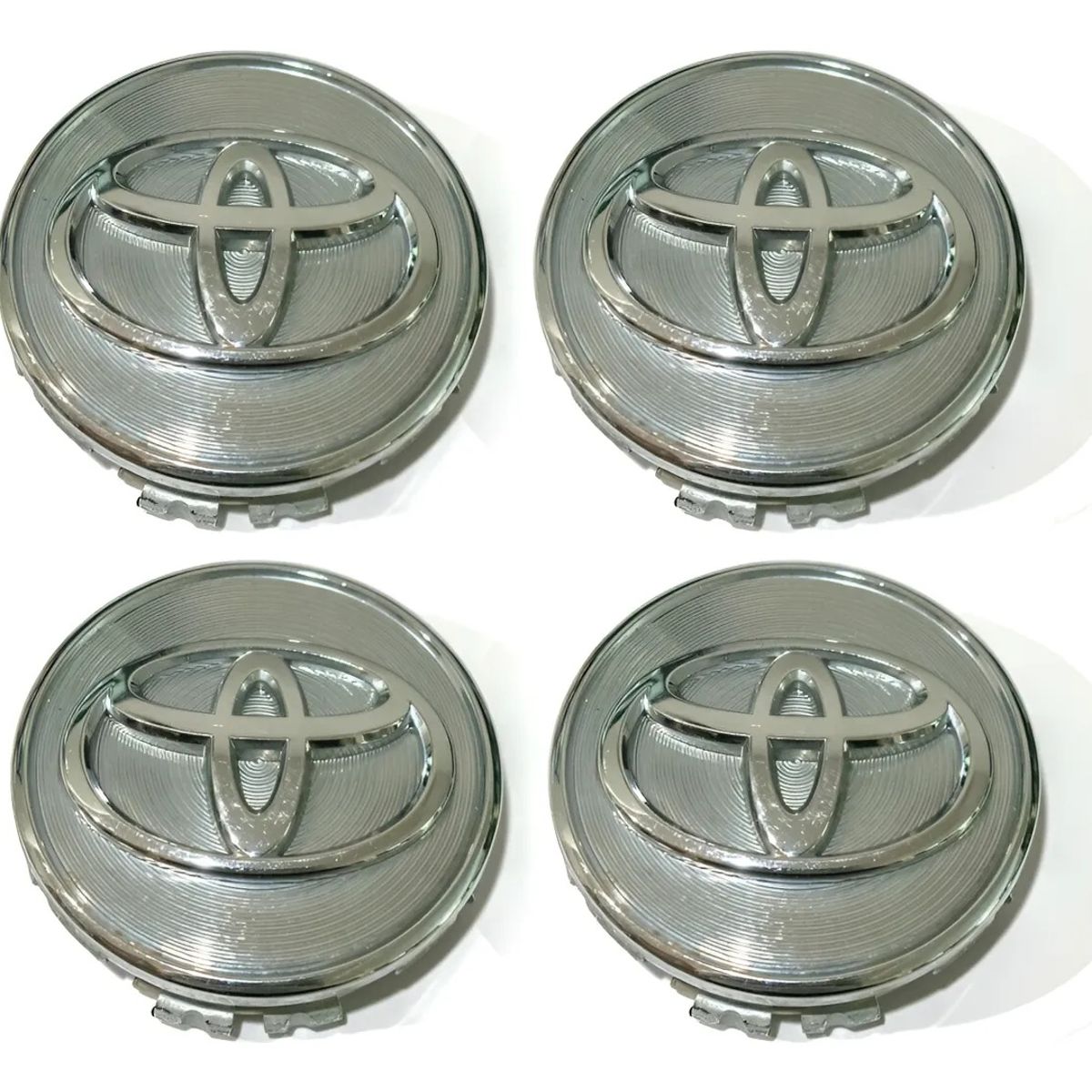 GENERICO - 4 Tapa Centro Llanta Emblema Toyota 62mm Cromadas