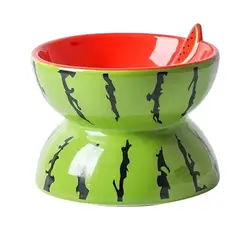 SUKEA - Plato De Ceramica Fruta Para Para Mascotas Perro Gato Sandia