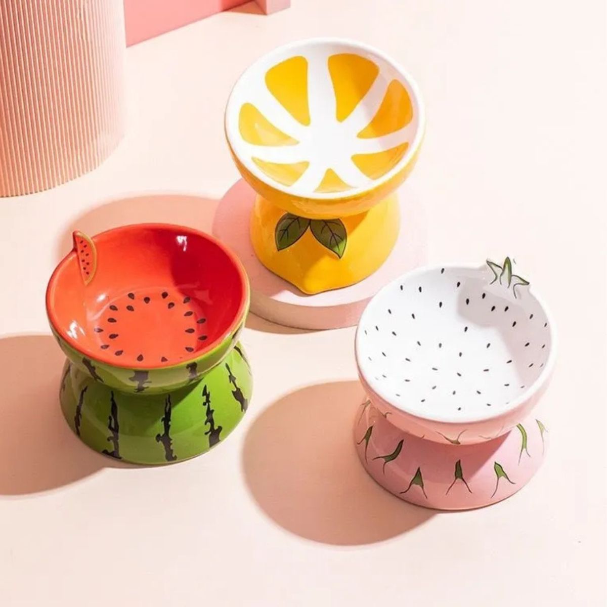 SUKEA - Plato De Ceramica Fruta Para Para Mascotas Perro Gato Sandia