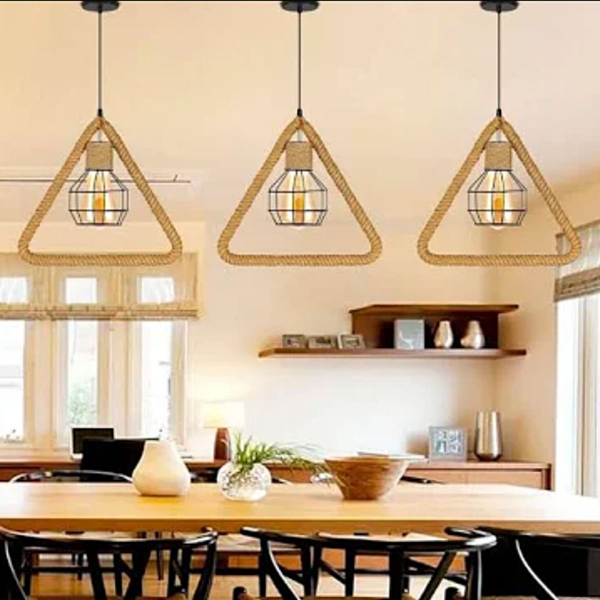 WANT - LAMPARA COLGANTE ESTILO RUSTICO PORTA E27