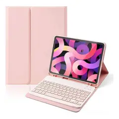 GENERICO - Funda Con Teclado Rosado Para iPad Air 4ta/5ta 10.9 Español