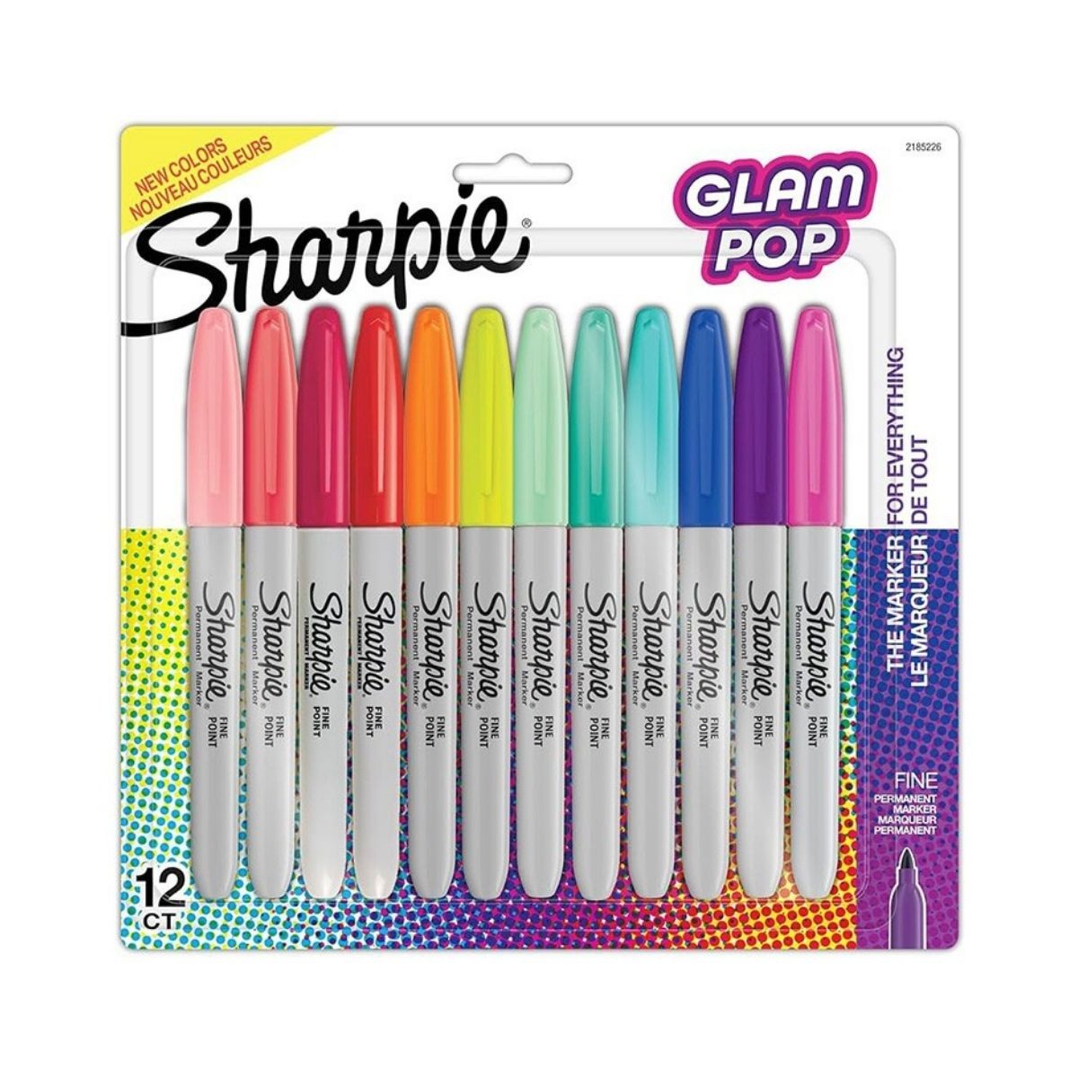 SHARPIE - Set 12 Marcadores Permanentes Sharpie Glam Pop Colores