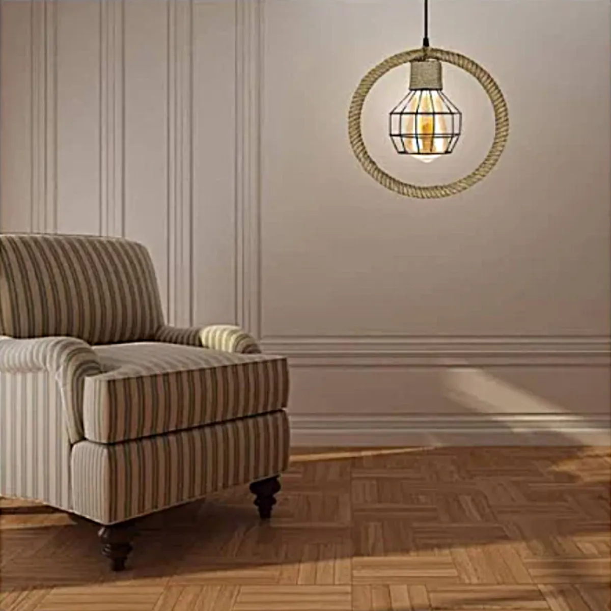 WANT - LAMPARA COLGANTE ESTILO RUSTICO PORTA E27