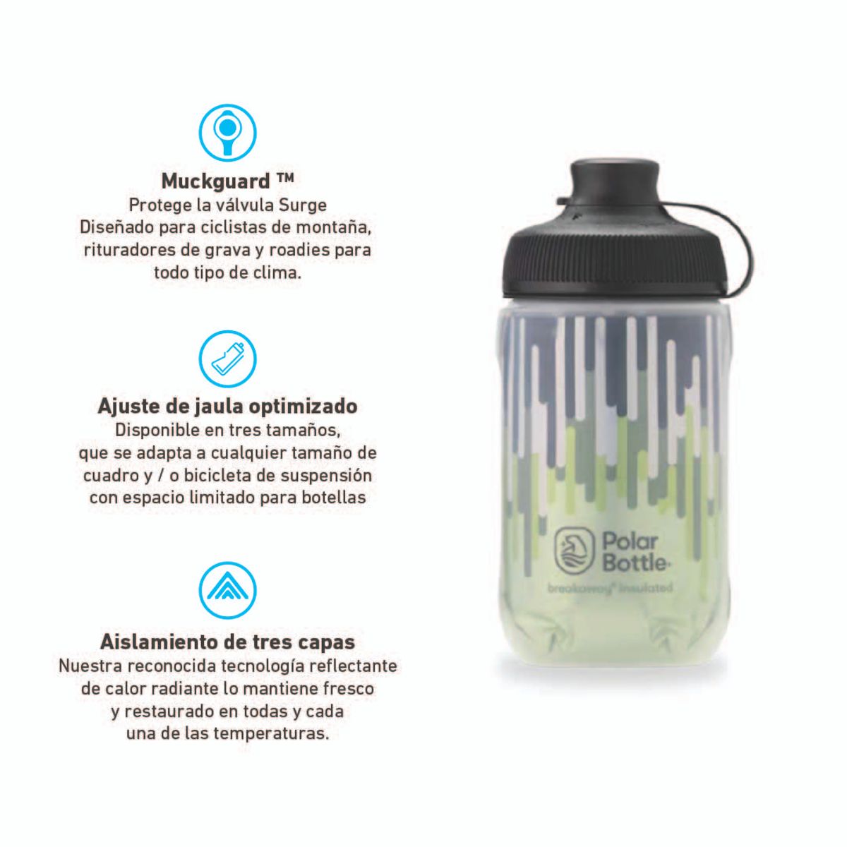POLAR BOTTLE - BOTELLA BREAKAWAY MUCK INSULATED 350ML MOSS/DESERT