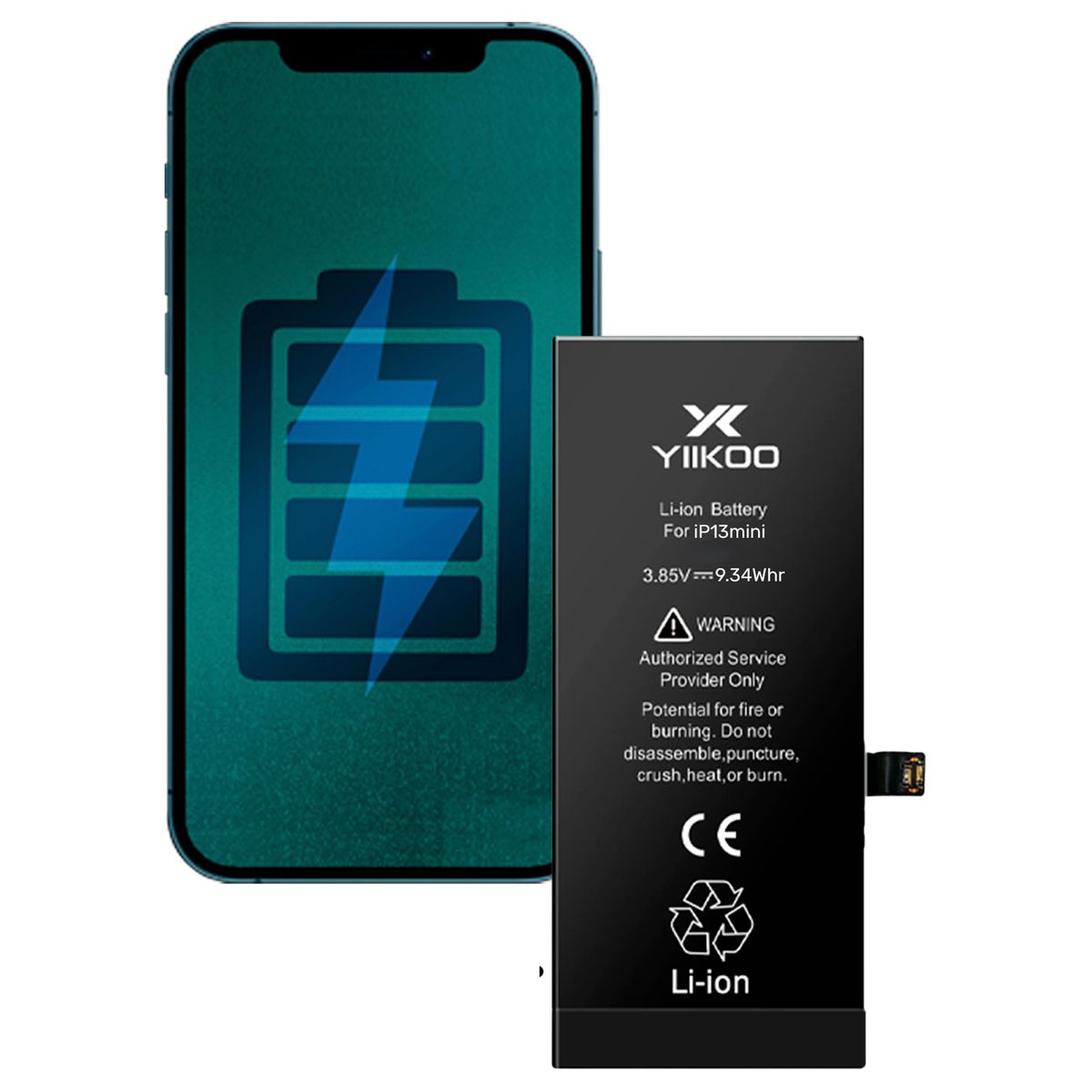 GENERICO - Bateria para iPhone 13Mini YIIKOO Autoprogramable sin alerta