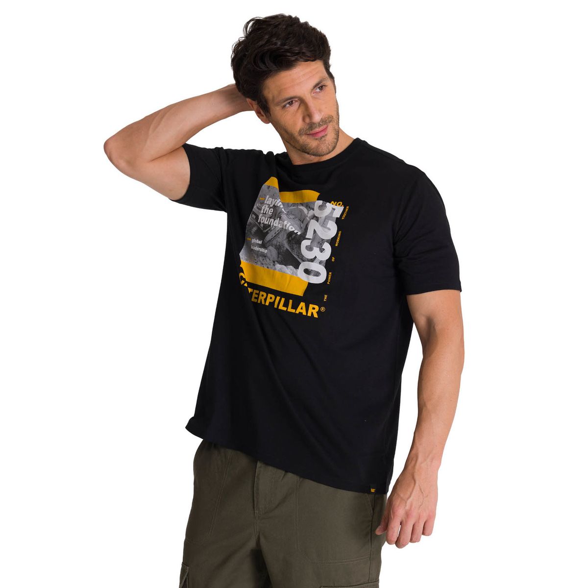 CAT - Polera Manga Corta Hombre Everyday Workwear Negro CAT