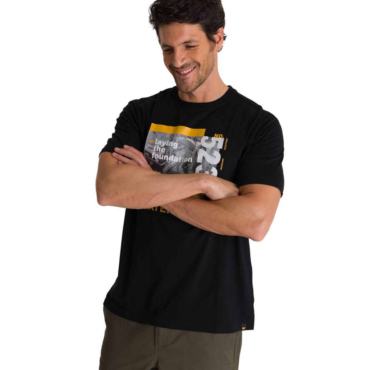CAT - Polera Manga Corta Hombre Everyday Workwear Negro CAT