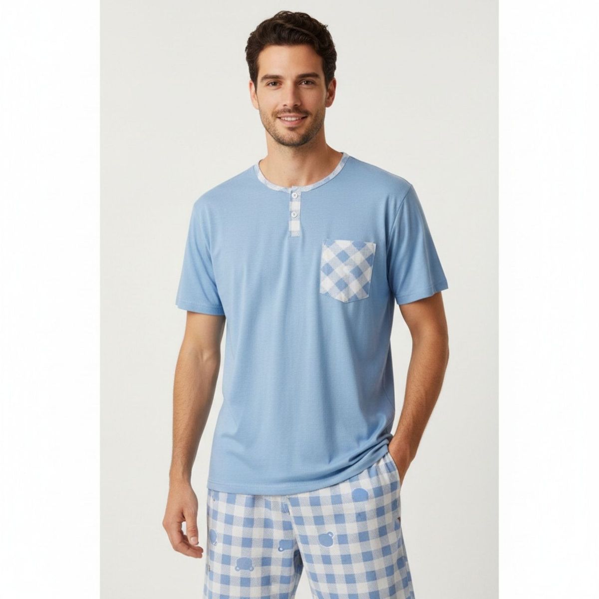 LIKE SHOP - Pijama Hombre Verano Short Y Polera Colores 4025