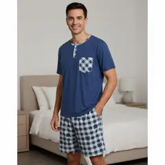 LIKE SHOP - Pijama Hombre Verano Short Y Polera Colores 4025