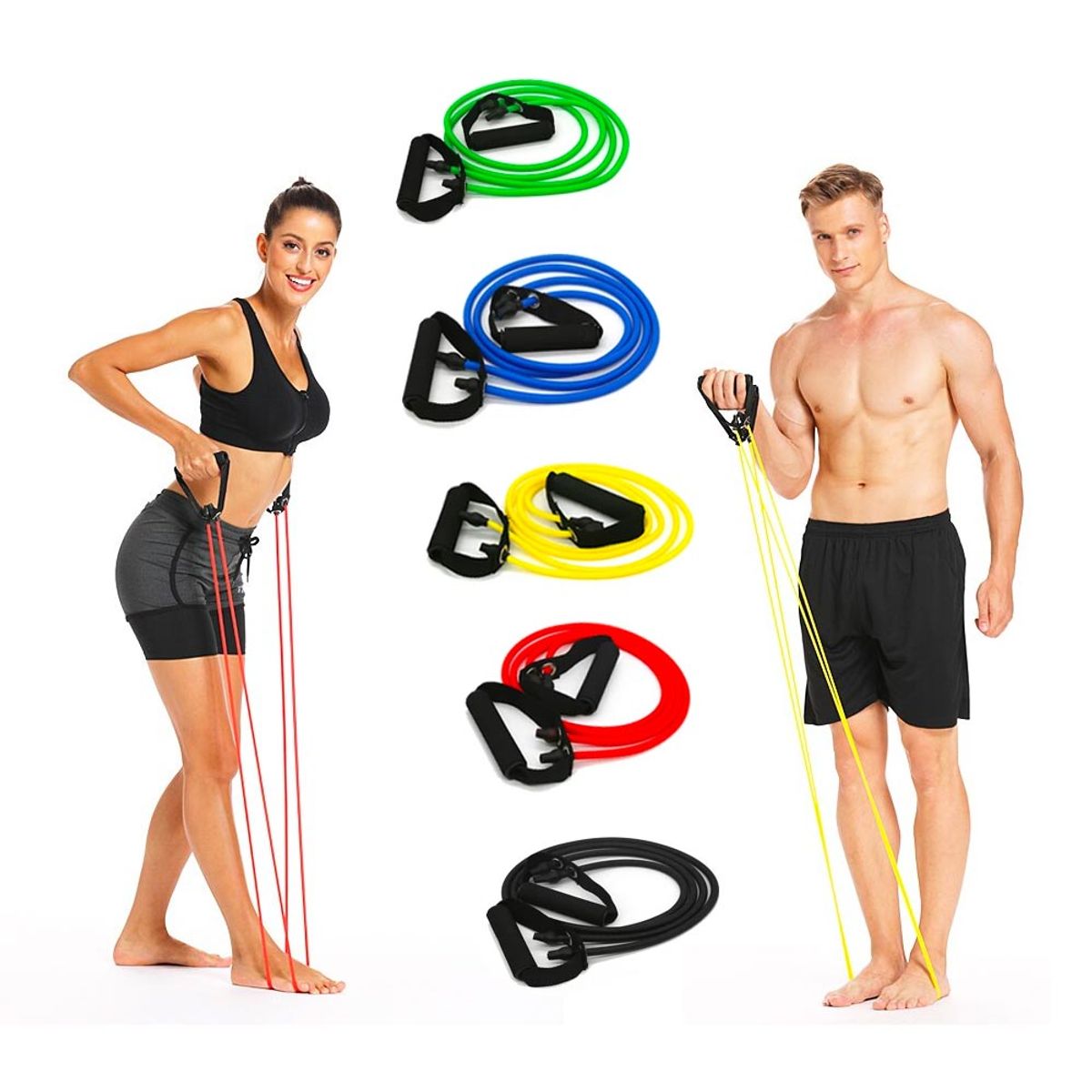 DALI - Bandas elásticas de resistencia con mango (Set. 5 und.) HJ-37