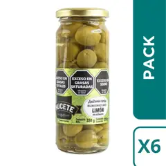 NUCETE - Pack 6 Aceitunas Verdes con Limón 200 grs c/u