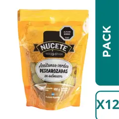 NUCETE - Pack 12 Aceitunas Verdes sin Carozo 100 grs cu