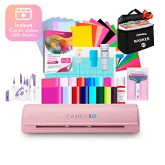 SILHOUETTE - Kit Cameo 5 Alpha Rosada Full Insumos Y Regalos