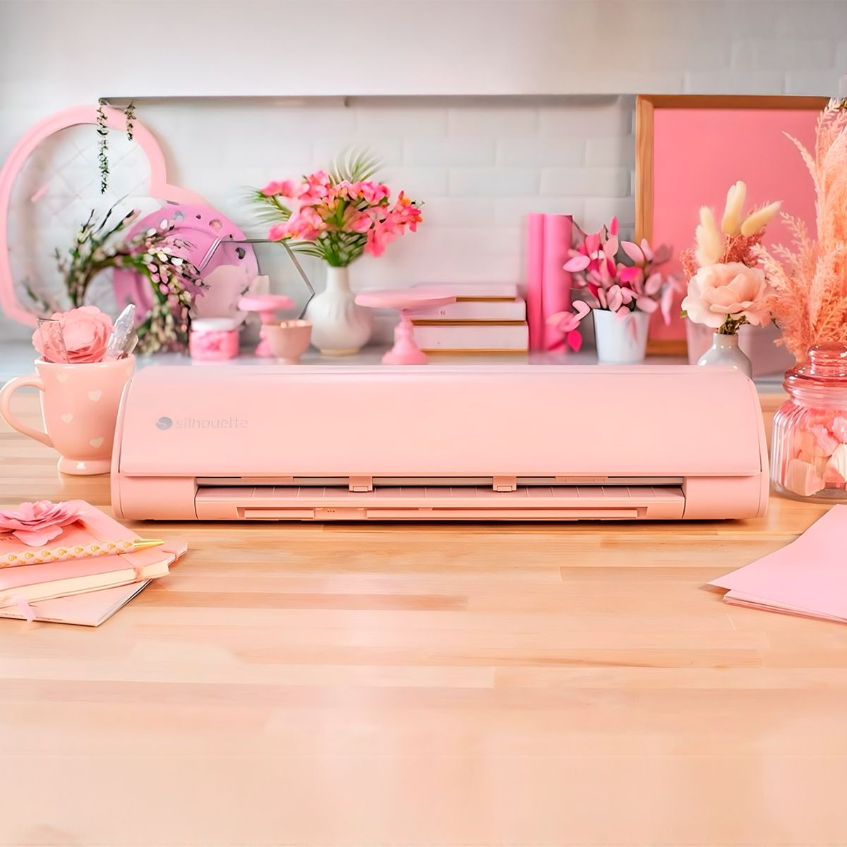 SILHOUETTE - Kit Silhouette Cameo 5 Alpha Rosada Full Insumos Y Regalos