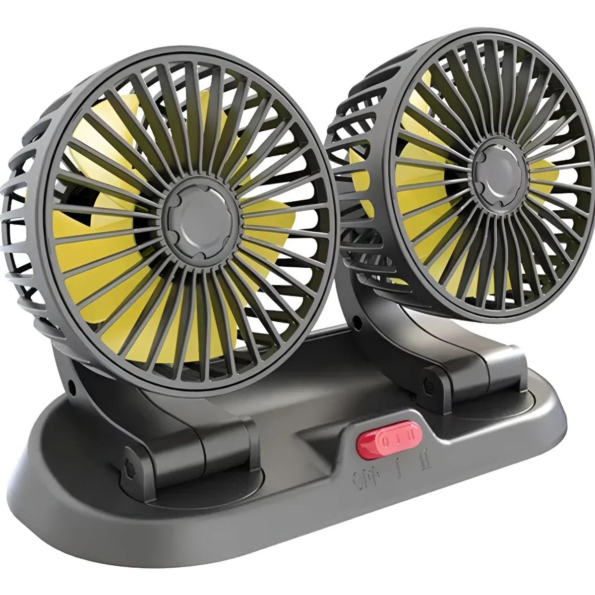 GENERICO - Ventilador Para Automóvil 12v Doble Cabeza Ajustable
