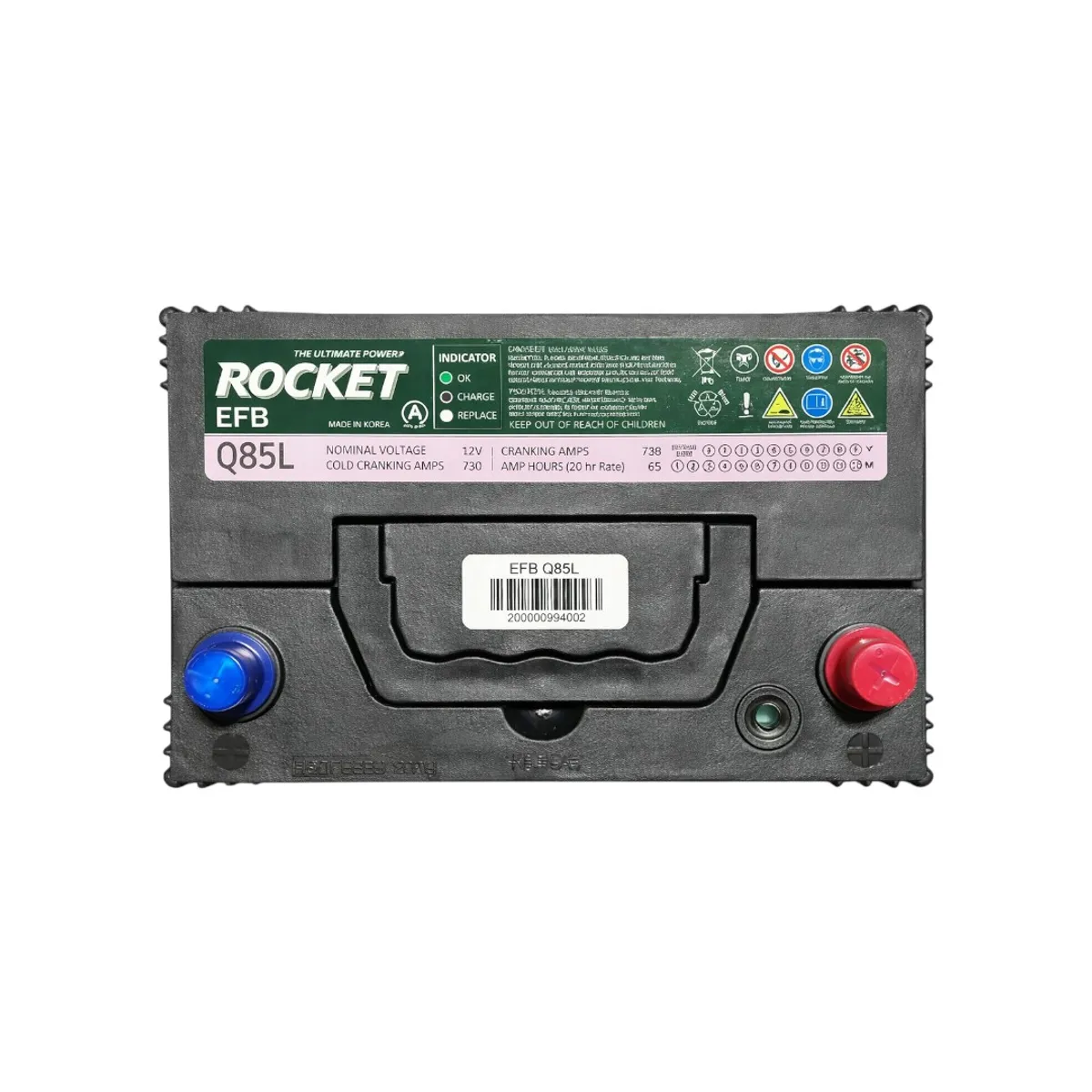 ROCKET - Batería de Auto 65 Ah Positivo Derecho 600 CCA Star Stop