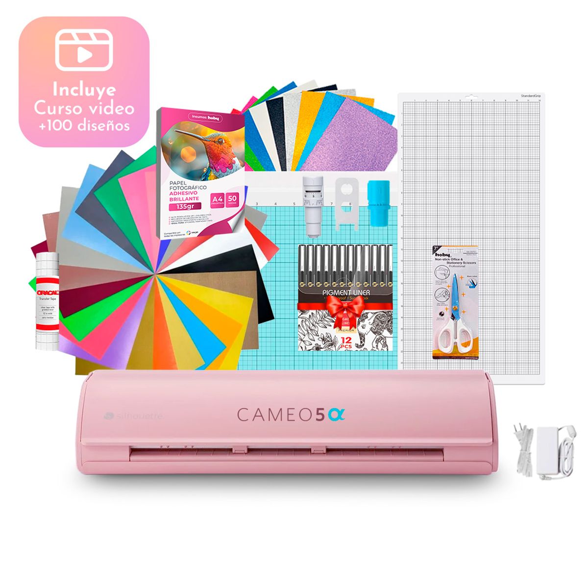 SILHOUETTE - Kit Silhouette Cameo 5 Alfa Rosada + Tapete 30x60 Y Regalos