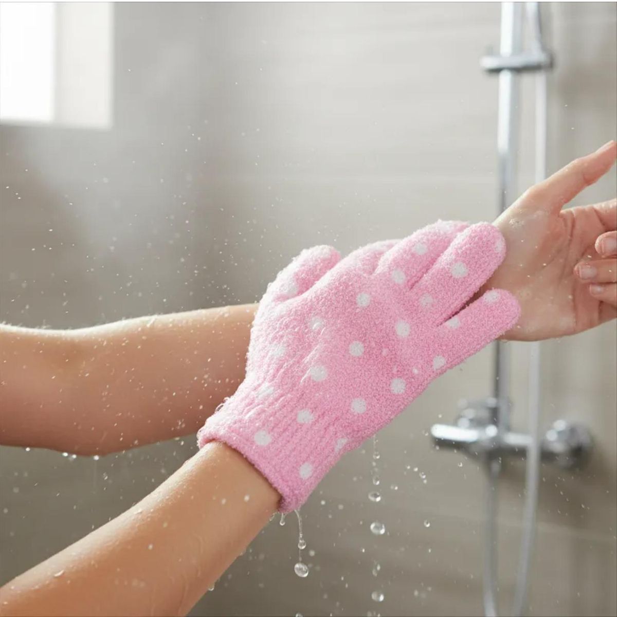BOP - Guante De Ducha Exfoliante - Rosa claro - Borrar