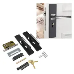 MUNDO MAGIA - Cerradura Chapa Manija Para Puerta Silenciosa Color Negra