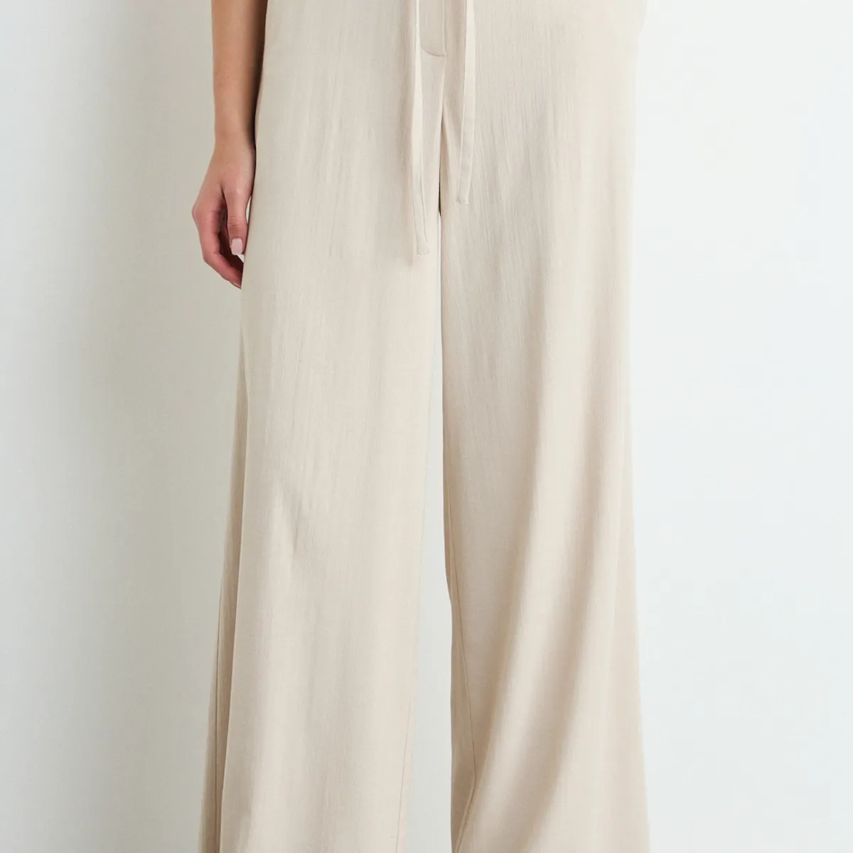 IO - Pantalon Liso Mujer Beige Io