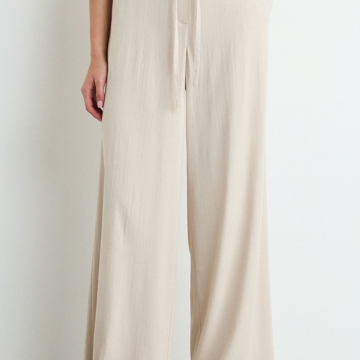 IO - Pantalon Liso Mujer Beige Io