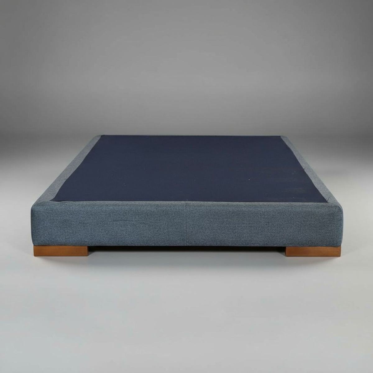 BLOCCARE - Base de Cama 1 Plaza Box 13 cm L190 (Gris)- Con Patas de Madera 4.5 cm (Sin Refuerzo)
