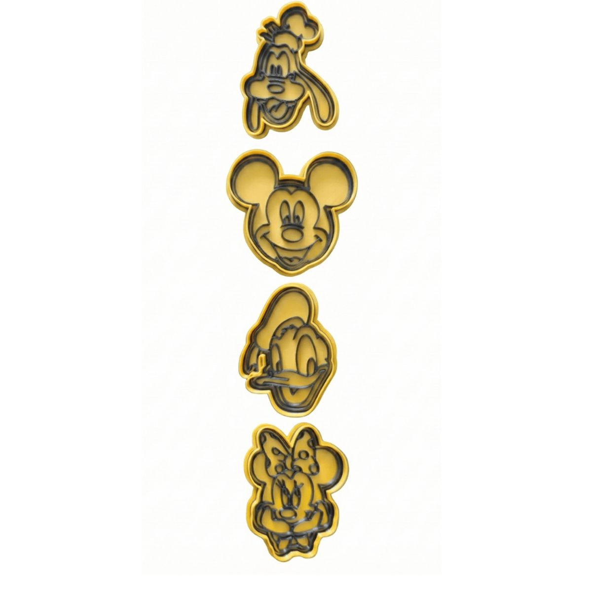 GENERICO - Set 4 Cortadores De Galletas Infantil Los clásicos de Disney  8 Cm