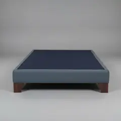 BLOCCARE - Base de Cama 1 Plaza Box 13 cm L190 (Gris)- Con Patas de Madera 11 cm (Sin Refuerzo)