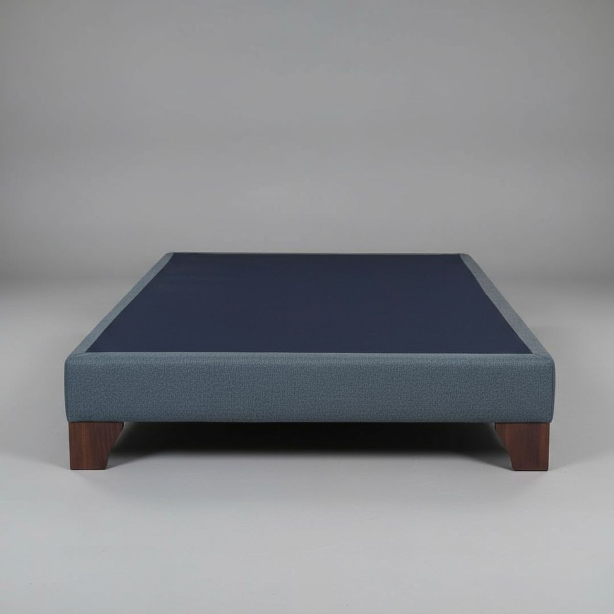 BLOCCARE - Base de Cama 1 Plaza Box 13 cm L200 (Gris)- Con Patas de Madera 11 cm (Sin Refuerzo)