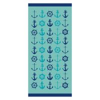 Toalla Baño Y Playa Secado Rápido 150x75cm Diseños Variados - Celeste