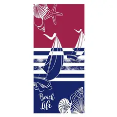 GENERICO - Toalla Baño Y Playa Secado Rápido 150x75cm Diseños Variados - Rojo
