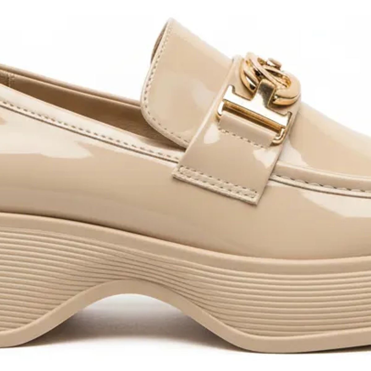 BOVINITA - Zapato Mocasin Mujer Beige Plataforma Chunky Casual