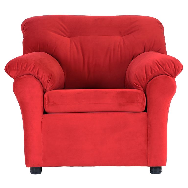 Sofa Mateo 1 Cuerpo - Tela Felpa / Rojo