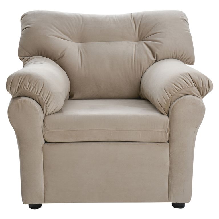 Sofa Mateo 1 Cuerpo - Tela Felpa / Beige