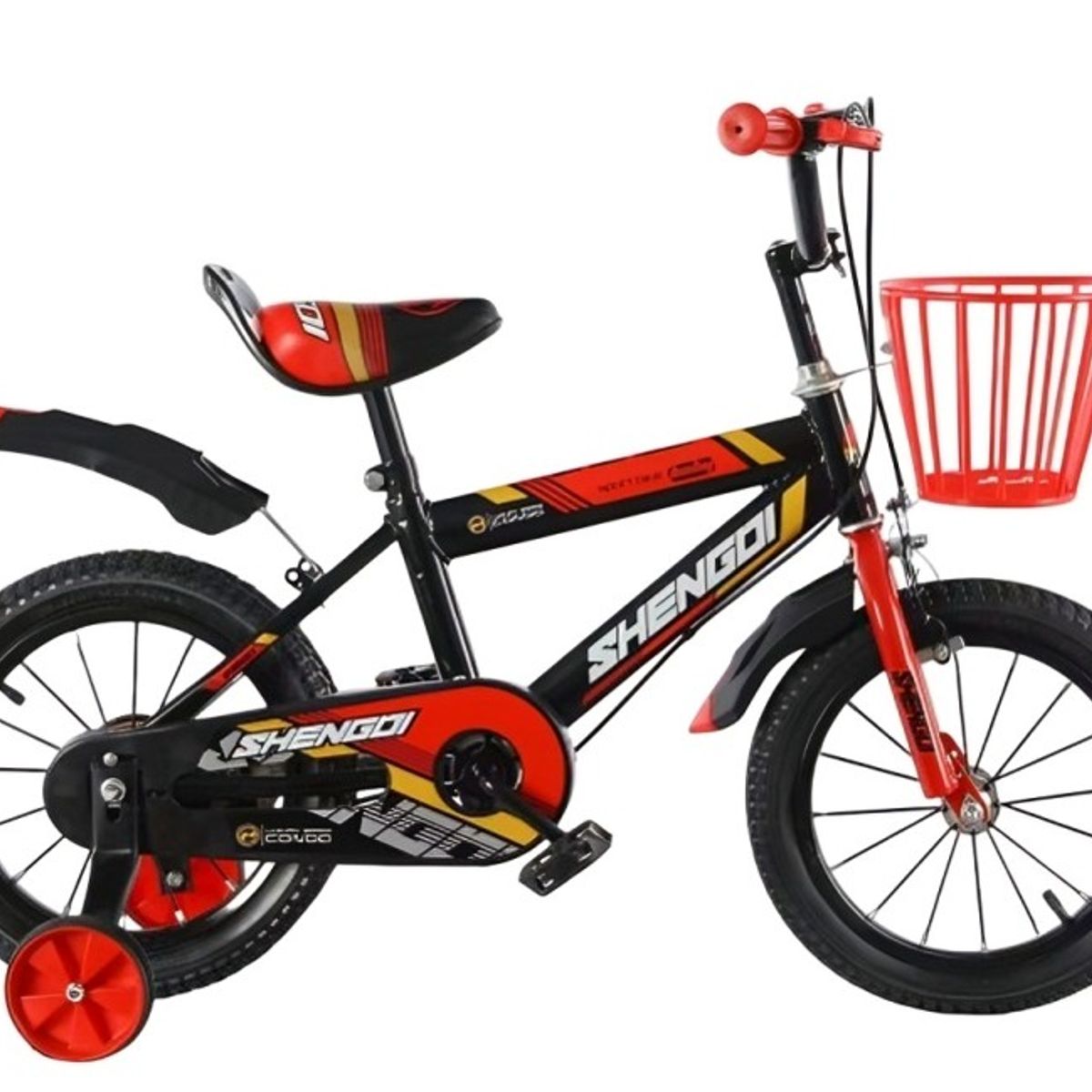 GENERICO - Set x2 Bicicleta Infantil Aro 14 con Canastilla - roja