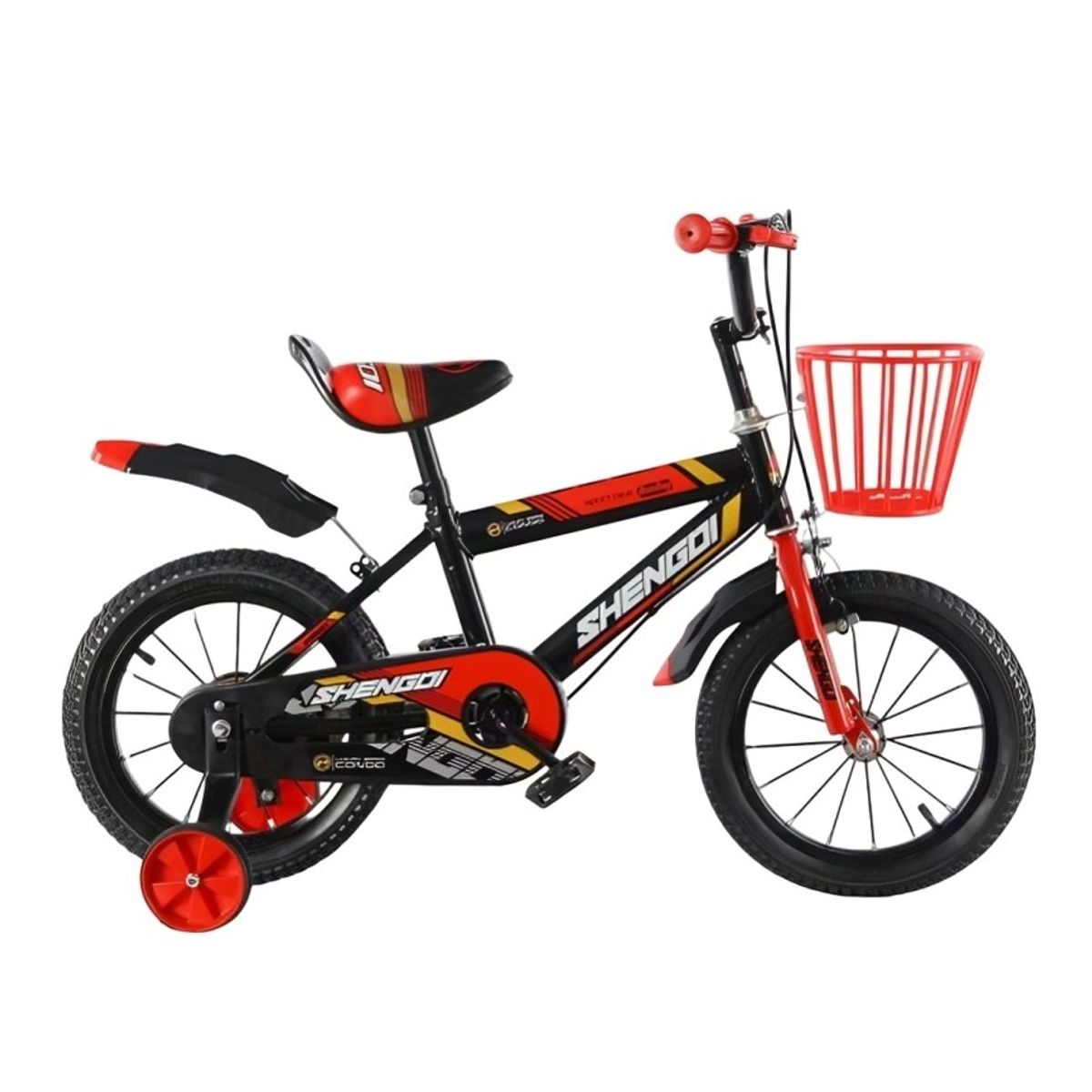 GENERICO - Set x2 Bicicleta Infantil Aro 14 con Canastilla - roja