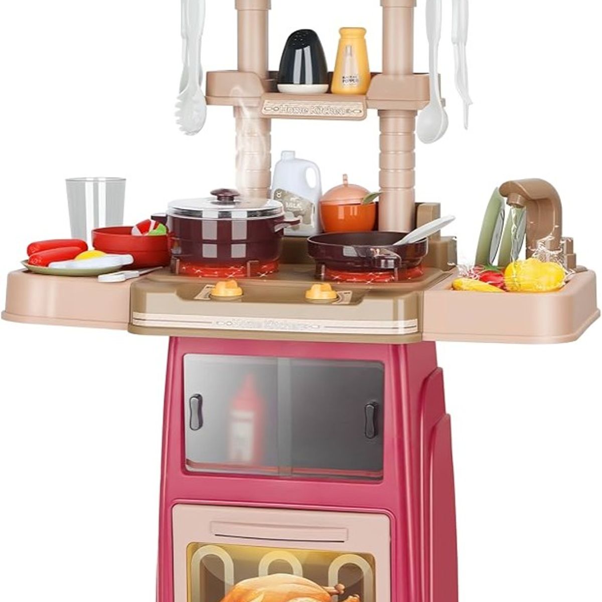 GENERICO - Cocina De Juguete 42 Accesorios Estilo Moderno Rosada