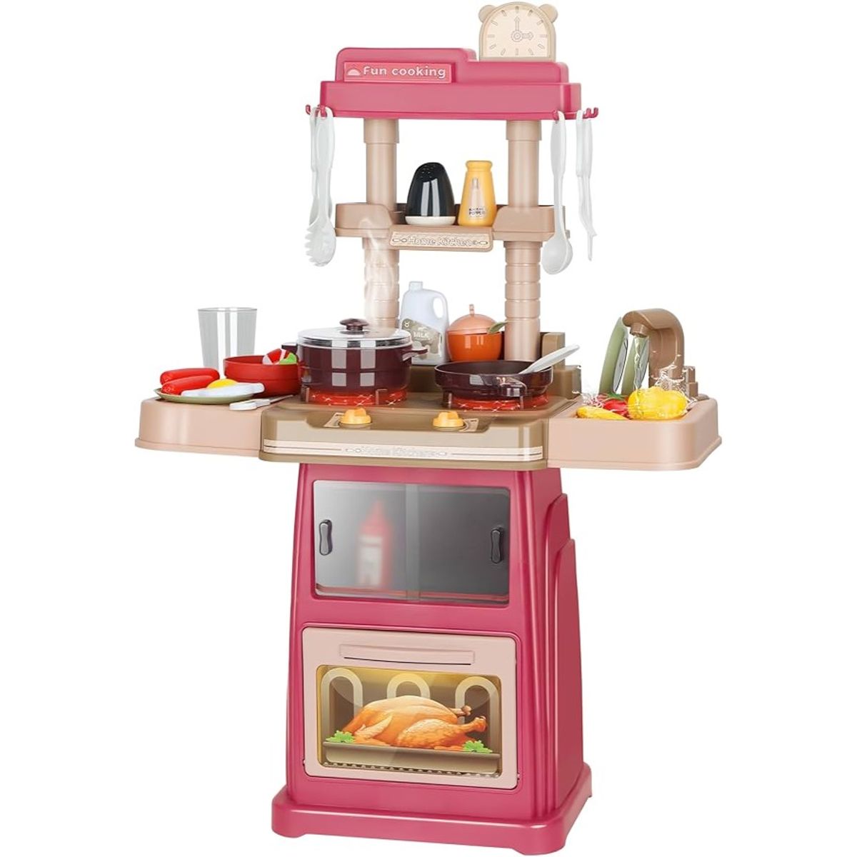 GENERICO - Cocina De Juguete 42 Accesorios Estilo Moderno Rosada