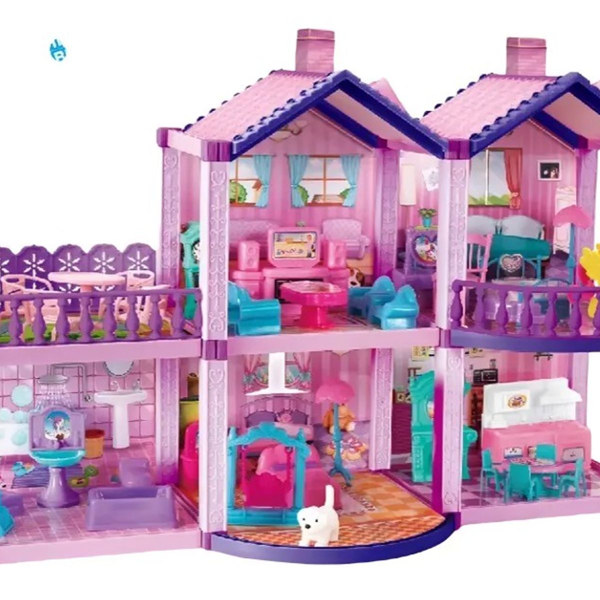 GENERICO - Casa de Muñecas Infantil con Muebles y Animales