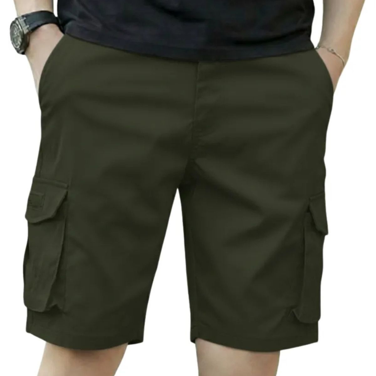 LOOK SHOP - Short Bermuda Cargo Hombre Pantalón Corto Bolsillos K33