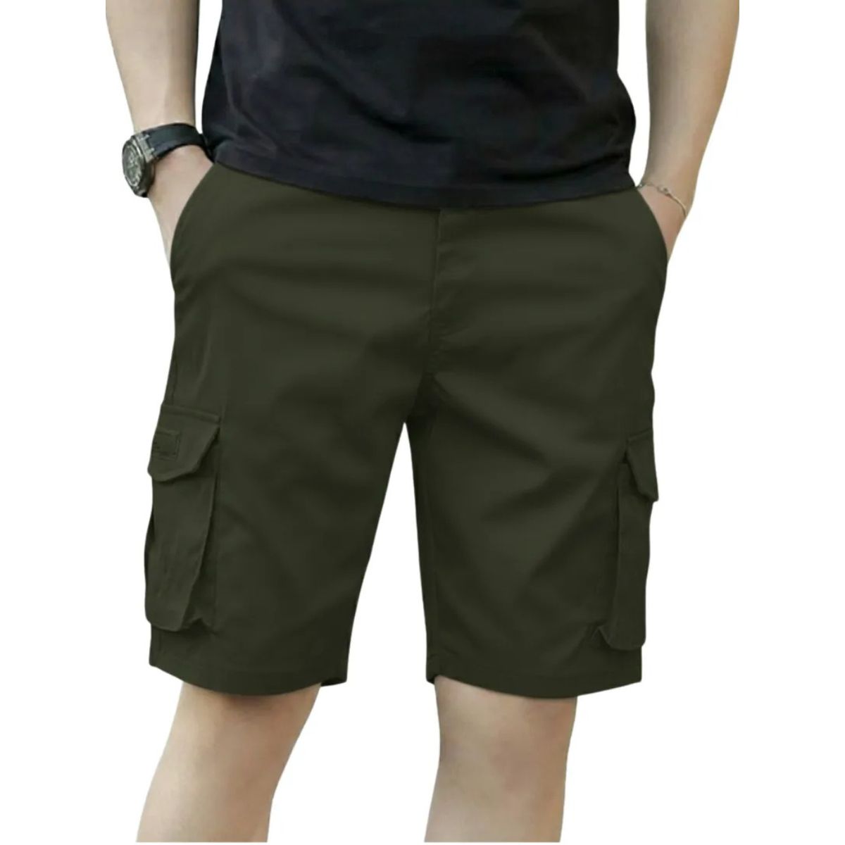 LOOK SHOP - Short Bermuda Cargo Hombre Pantalón Corto Bolsillos K33