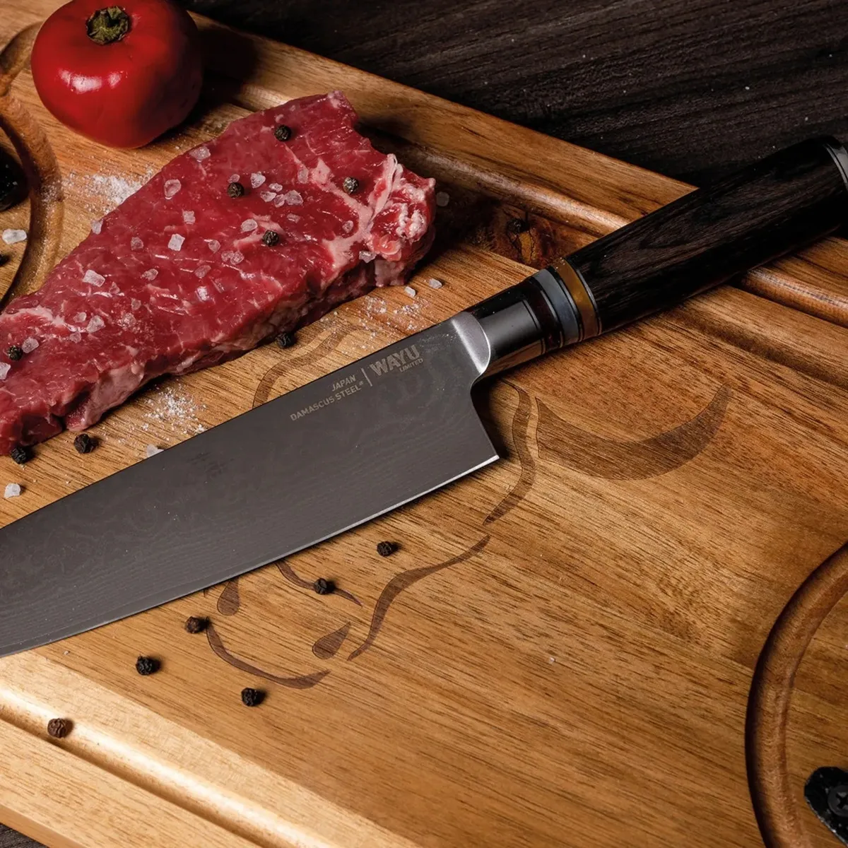 WAYU - CUCHILLO DAMASCUS BROWN PAKKA WAYU LIMITED