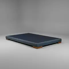 BLOCCARE - Base de Cama 1 Plaza Box 8 cm L200 (Gris)- Con Patas Madera 4.5 cm (Con Refuerzo)