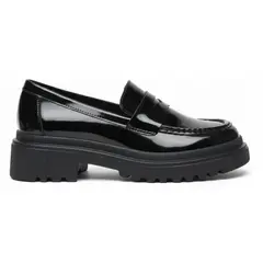 BOVINITA - Mocasines Mujer Plataforma Chunky Suela Track Negro