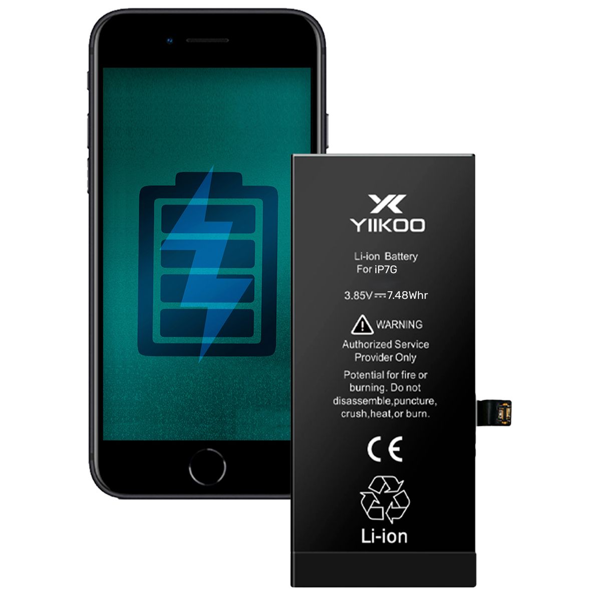 GENERICO - Bateria para iPhone 7 YIIKOO Proteccion contra sobrecarga