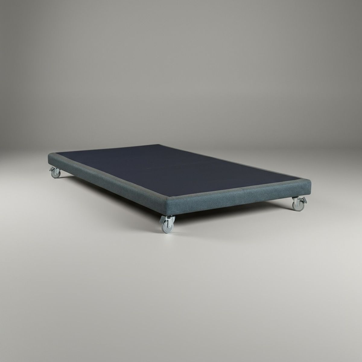 BLOCCARE - Base de Cama 1 Plaza Box 8 cm L200 (Gris)- Con Ruedas Pyton (Con Refuerzo)