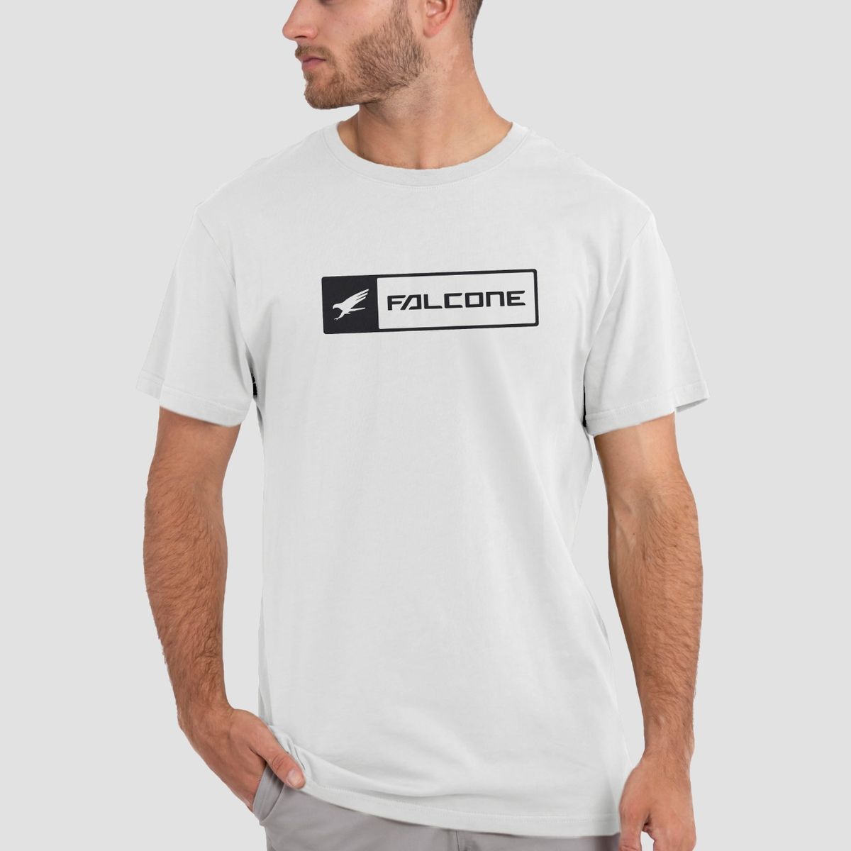 FALCONE - Polera Orgánica Rectangular Logo V2 Hombre Falcone