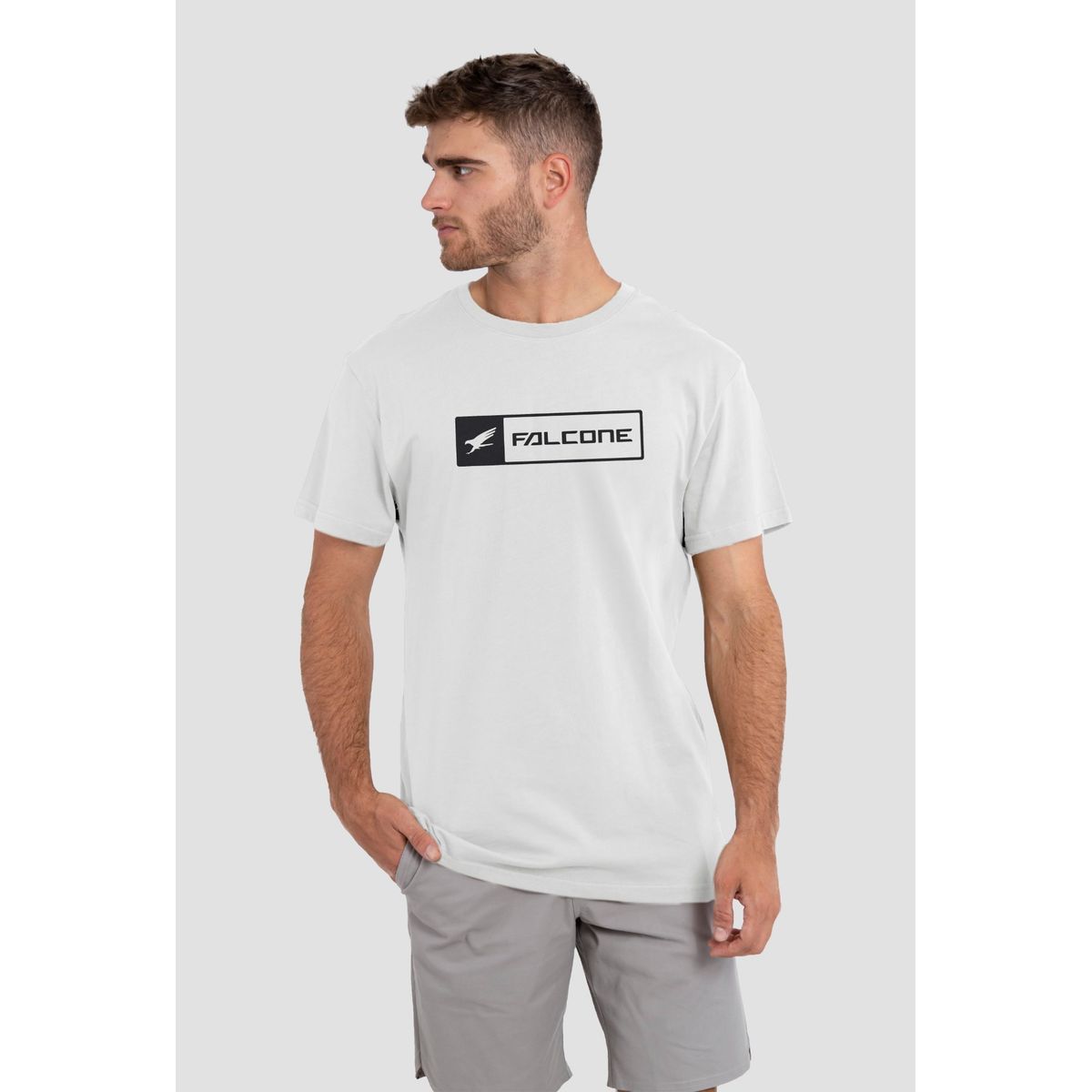 FALCONE - Polera Orgánica Rectangular Logo V2 Hombre Falcone