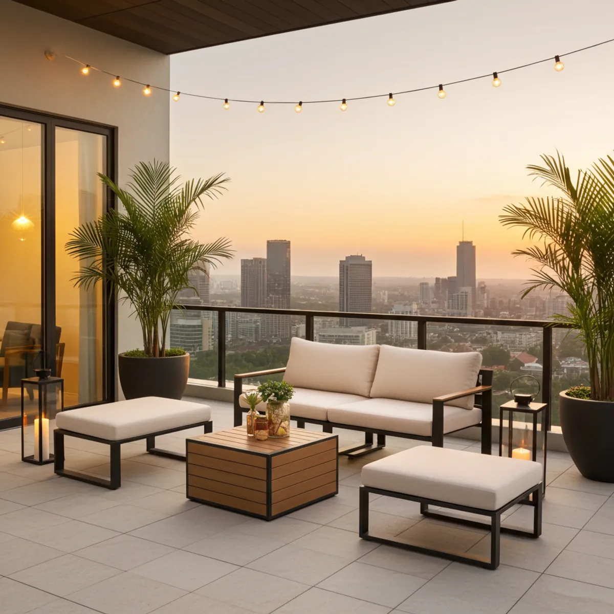 MODRA - Juego de Living Sadnes Beige Aluminio